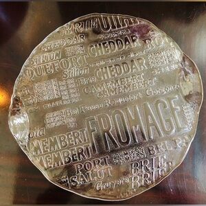 Clear Glass Cheese Plate with Engraved Text